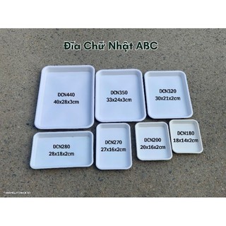 Đĩa nhựa để chậu chữ nhật abc size 180, 200, 270, 280