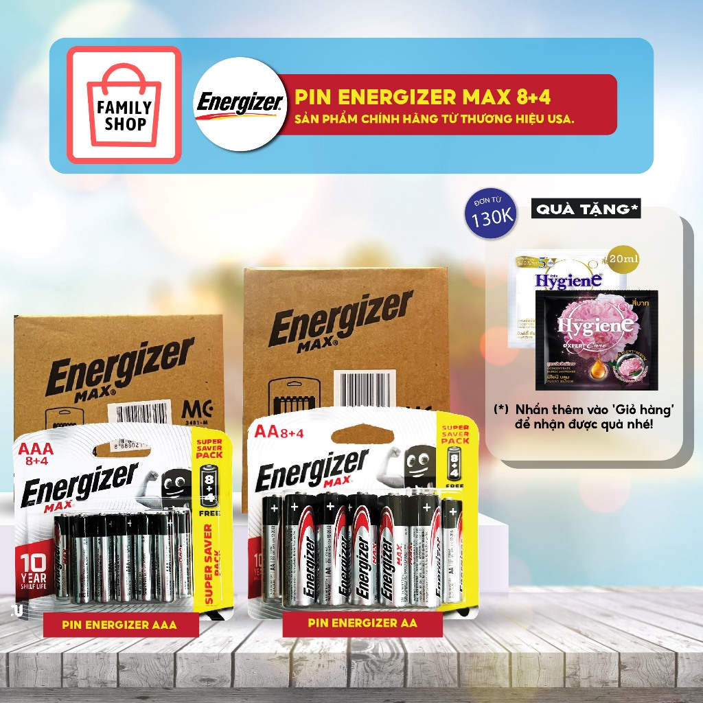 Pin AA/AAA Energizer Max E91/E92 BP8+4