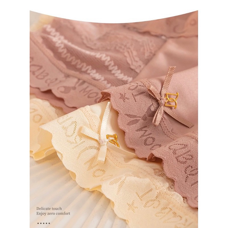 Quần lót su lụa satin cao ấp phối ren 45-55kg 739