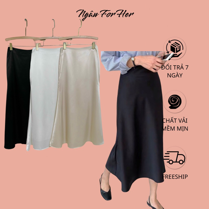 LUU SKIRT- Chân Váy Lụa Đuôi Cá, Chân Váy Lụa Nữ Dài