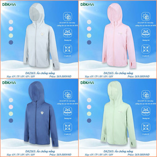 (17-32kg, 6-10Y) Áo khoác chống nắng thời trang Dokma chống tia UV siêu mềm co giãn thoải mái cho bé - DA1493, DA2165