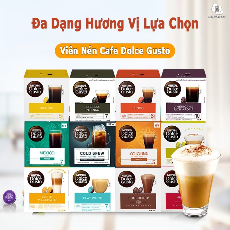 Viên Nén Nescafe Dolce Gusto, Viên Nén Cafe Dolce Gusto, Hộp 12 Viên, Nhiều Vị, BH 12 Tháng