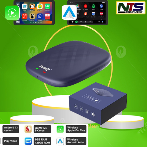 Bộ Carplay Android Box Carlinkit Tặng Vietmap S2 dành cho ô tô -Android 12-Ram 4GB,Bộ nhớ 64GB-Snapdragon 8 nhân SDM6125