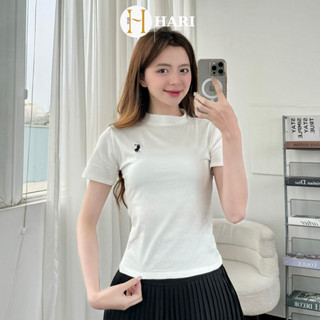 Áo thun babytee Hari cổ cao 3cm thêu ngựa 35 P5K7