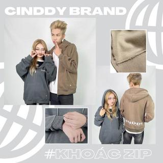 ÁO KHOÁC ZIP NỈ BÔNG IN LOGO CINDDY (MÃ KI003) - CINDDY BRAND Menswear Hoodie Dài Tay Có Túi Tay Dài