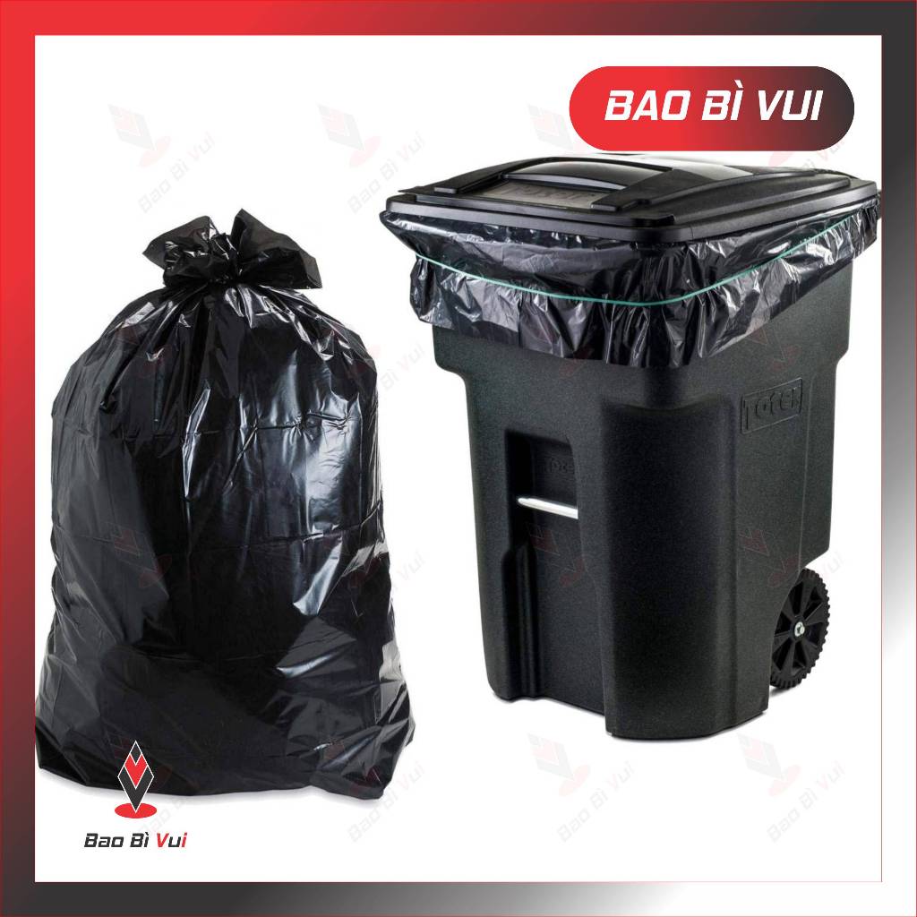 ( Combo bao 25 kg ) Túi rác đen công nghiệp cỡ lớn- BAO BÌ VUI