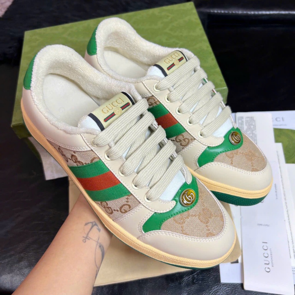 Giày thể thao GC Sơn Tùng - Hải Tú , giày sneaker GG ST xanh - hồng cao cấp cho nam nữ