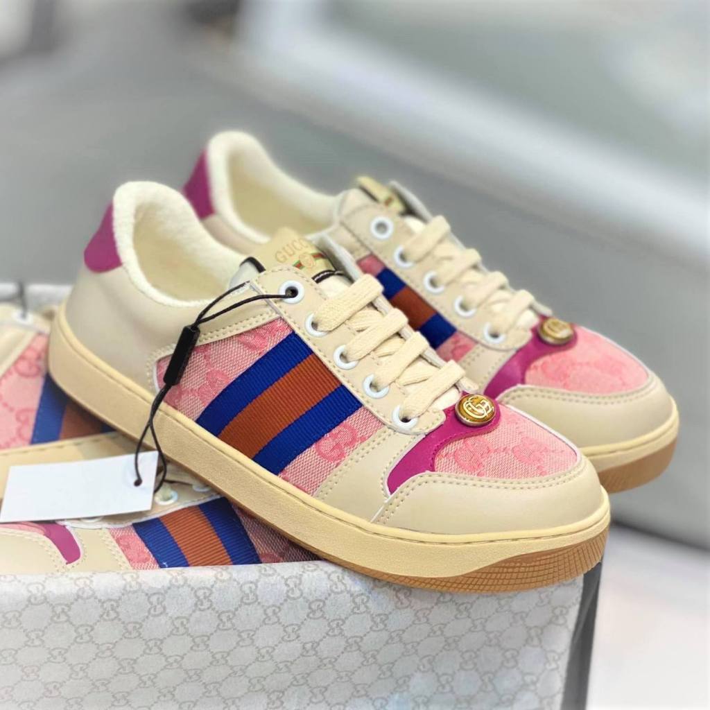 Giày thể thao GC Sơn Tùng - Hải Tú , giày sneaker GG ST xanh - hồng cao cấp cho nam nữ