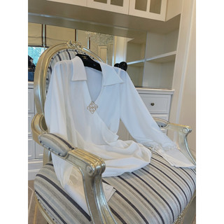 [6SIX closet] Áo sơ mi cổ đức rúm sườn (KHÔNG KÈM CÀI ÁO)