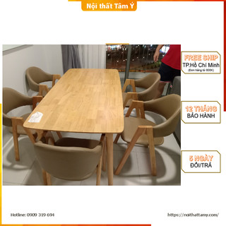 Bộ bàn chữ A 1m6 + 6 ghế✌FREE SHIP HCM✌ Bộ bàn ăn Cao Cấp Thương hiệu Nội Thất Tâm Ý