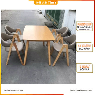 Bộ bàn chữ A 1m2 + 4 ghế ✌FREE SHIP HCM✌ Bộ bàn ăn Cao Cấp Thương hiệu Nội Thất Tâm Ý
