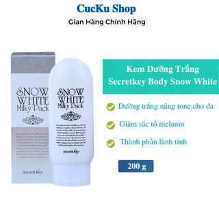 Kem Dưỡng Trắng Da Secretkey Body Snow White, kem dưỡng trắng da toàn thân, nâng tone, giảm sắc tố melanin cuckushop 200