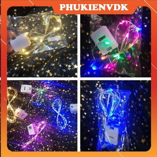 Dây Đèn Led Trang Trí Fairylight Đom Đóm Kèm Sẵn Pin Nhiều Màu 1m 2m 3m