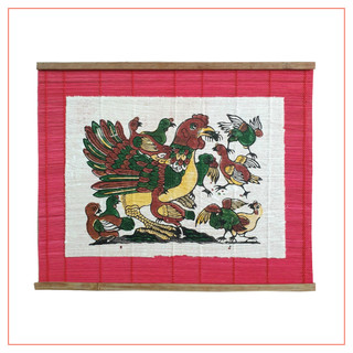 Tranh Đông Hồ - Đàn gà mẹ con - Dong Ho folk woodcut painting