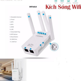 [FREESHIP] BỘ MỞ RỘNG SÓNG - KÍCH SÓNG WIFI PIX-LINK LV-WR09 (4 Anten) CÓ CỔNG LAN
