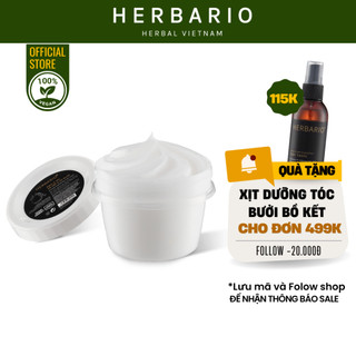 Kem ủ tóc vỏ bưởi bồ kết Herbario 200ml ủ tóc mềm mượt, giảm khô xơ chẻ ngọn phục hồi tóc hư tổn