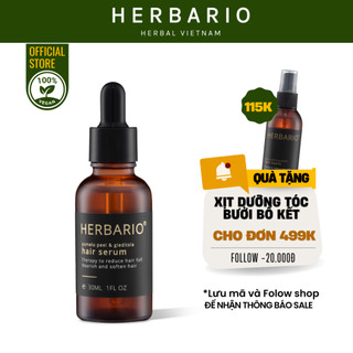 Serum tinh dầu vỏ bưởi và bồ kết Herbario 30ml giảm rụng tóc, phục hồi tóc hư tổn - Thuần Chay