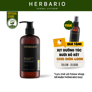  Dầu gội vỏ bưởi & bồ kết Herbario 300ml giảm rụng phục hồi tóc - Herbario Thuần Chay 