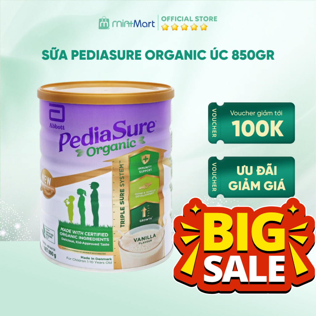 [Chính hãng] Sữa PediaSure Organic Nội địa Úc lon 800g hỗ trợ tăng cân và tiêu hoá