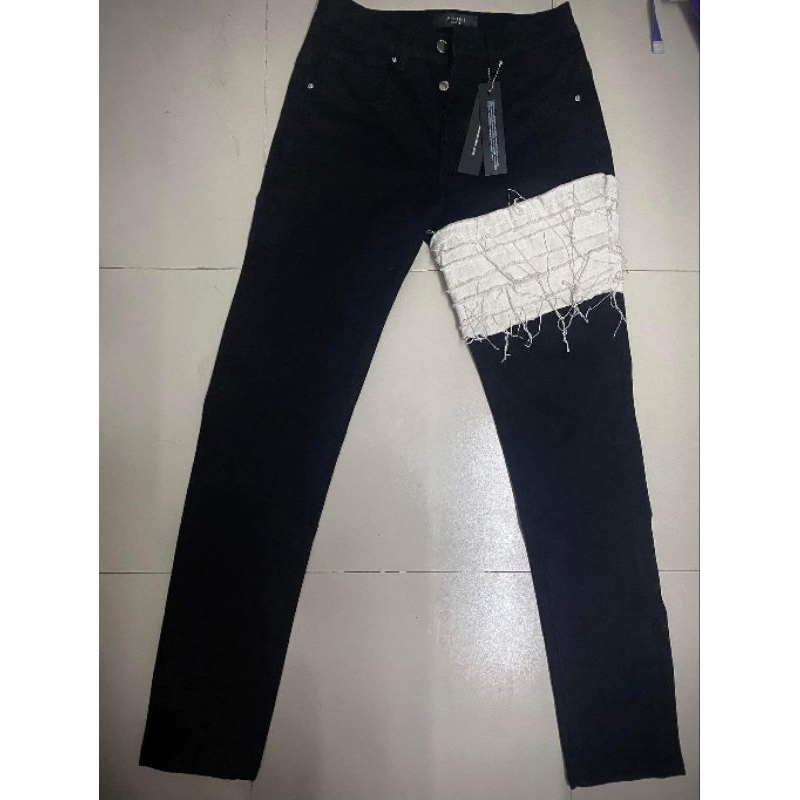 Quần Jeans Nam AMIRI 4 Cúc Khuyết Tật Màu Đen Cao Cấp (3584)