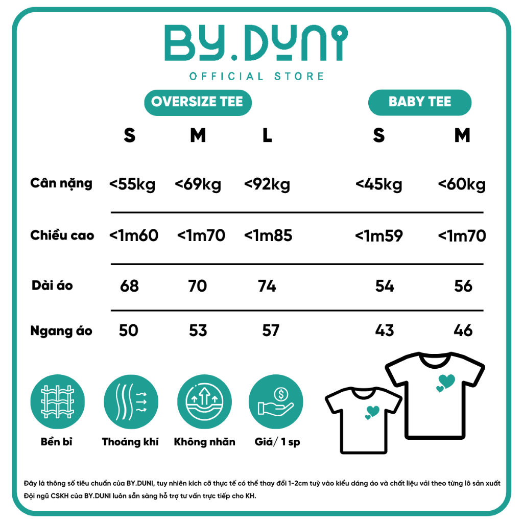 Áo thun cặp đôi BY.DUNI nam nữ Baby Tee & Oversized Tee local brand unisex, áo cặp quà tặng bạn thân cotton mẫu CHEERS