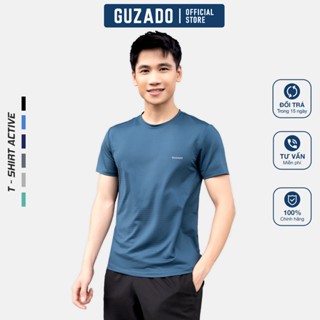 Áo Thun Nam GUZADO Mẫu Thể Thao, Mặc Nhà Vải Coolmax Thoáng Khí, Co Giãn, Thấm Mồ Hôi Tốt GTS02