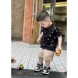 Bộ áo polo hoạ tiết mix kèm quần kaki vnxk