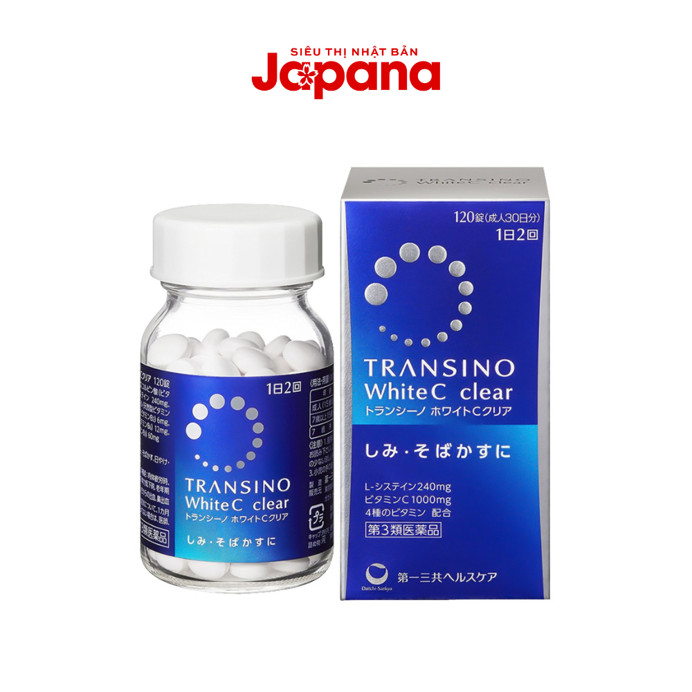 Viên uống mờ nám, sáng da Transino WhiteC Clear 120 viên