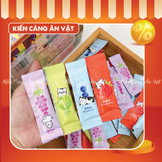Kẹo nhai trái cây vị chua ngọt hương trái cây thơm ngon, đồ ăn vặt, kẹo tuổi thơ