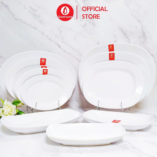 Đĩa xoài đĩa thuyền superware nhựa phíp 100% melamine trắng