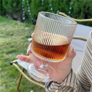 Ly thủy tinh Cocktail Coupe dáng sọc chân cao 240ml - - 3012