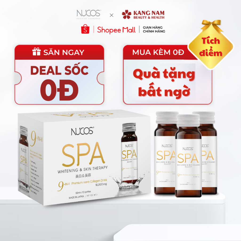 Collagen nước ngừa lão hóa Nucos Spa 10000 50ml x 10 chai