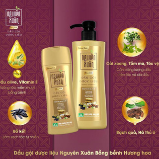 Dầu gội dược liệu Nguyên Xuân Bồng Bềnh 250ml - Ngát hương hoa, phù hợp với da đầu dầu.