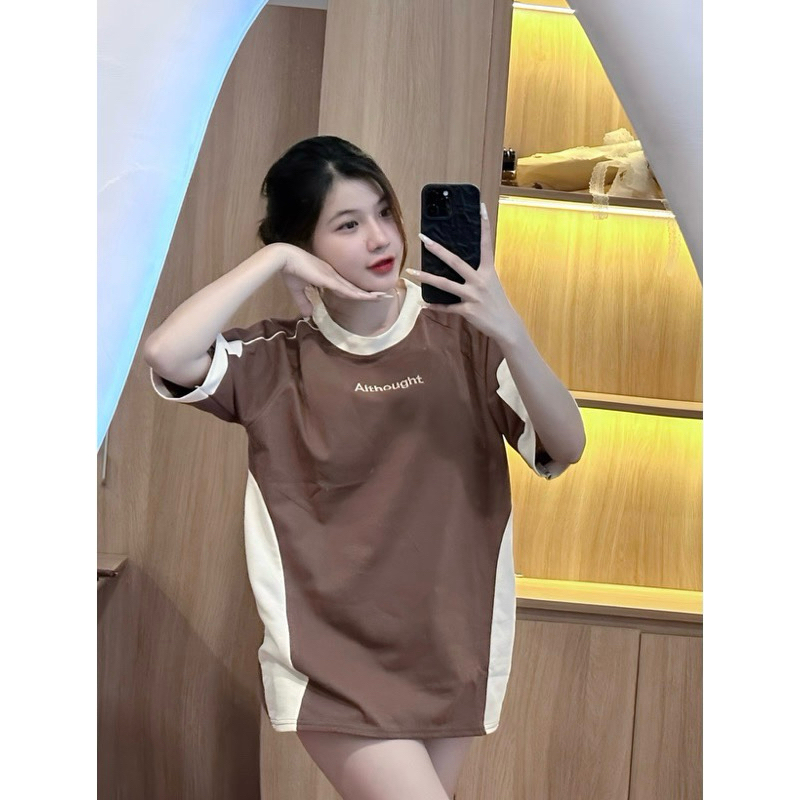 Áo Thun Althought phối Viền Tay Lỡ Dáng Rộng Chất Cotton Thoáng Mát Thời Trang Mùa Hè Cho Nữ | BigBuy360 - bigbuy360.vn