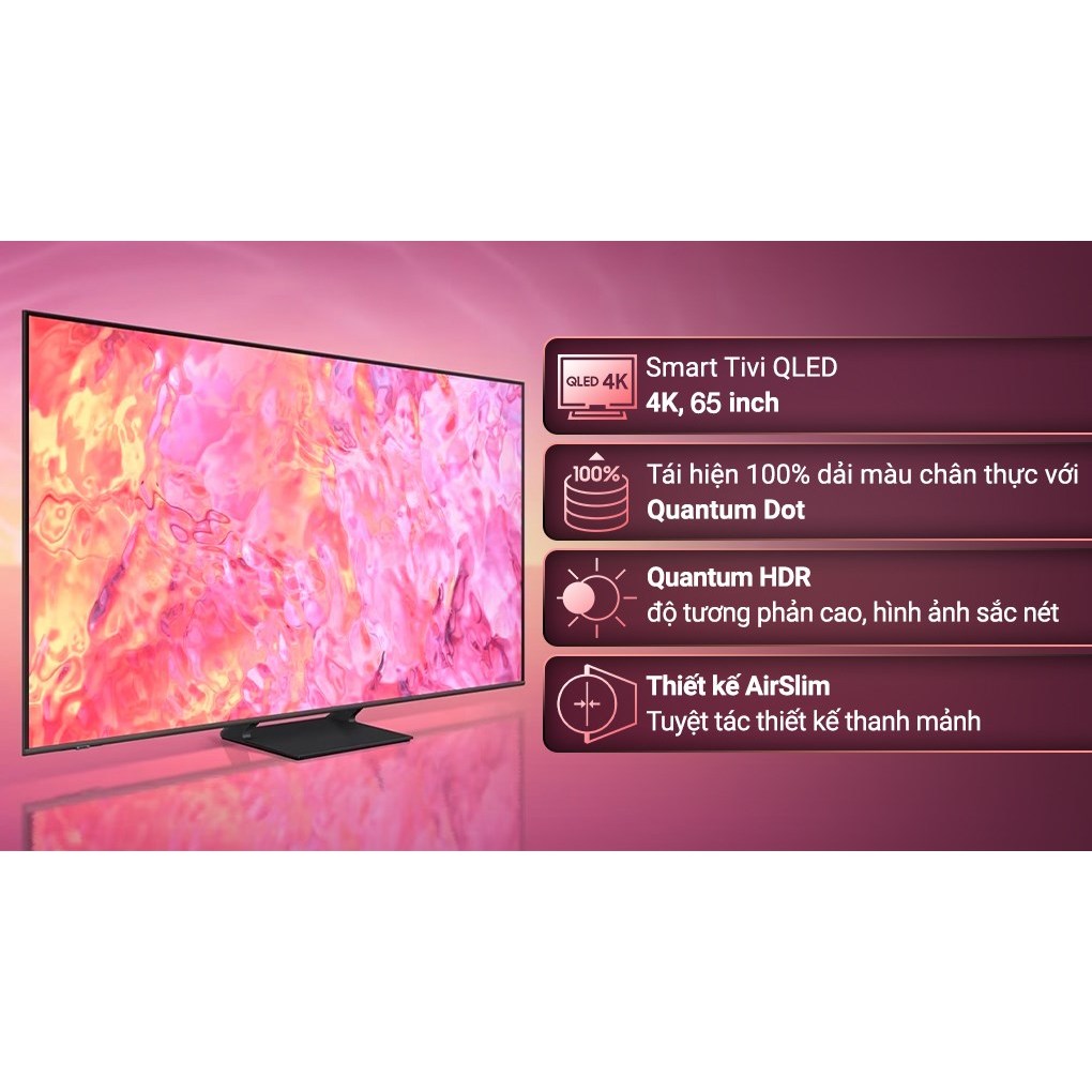 Smart Tivi QLED 4K 65 inch Samsung QA65Q60C, Bảo Hành 24 Tháng