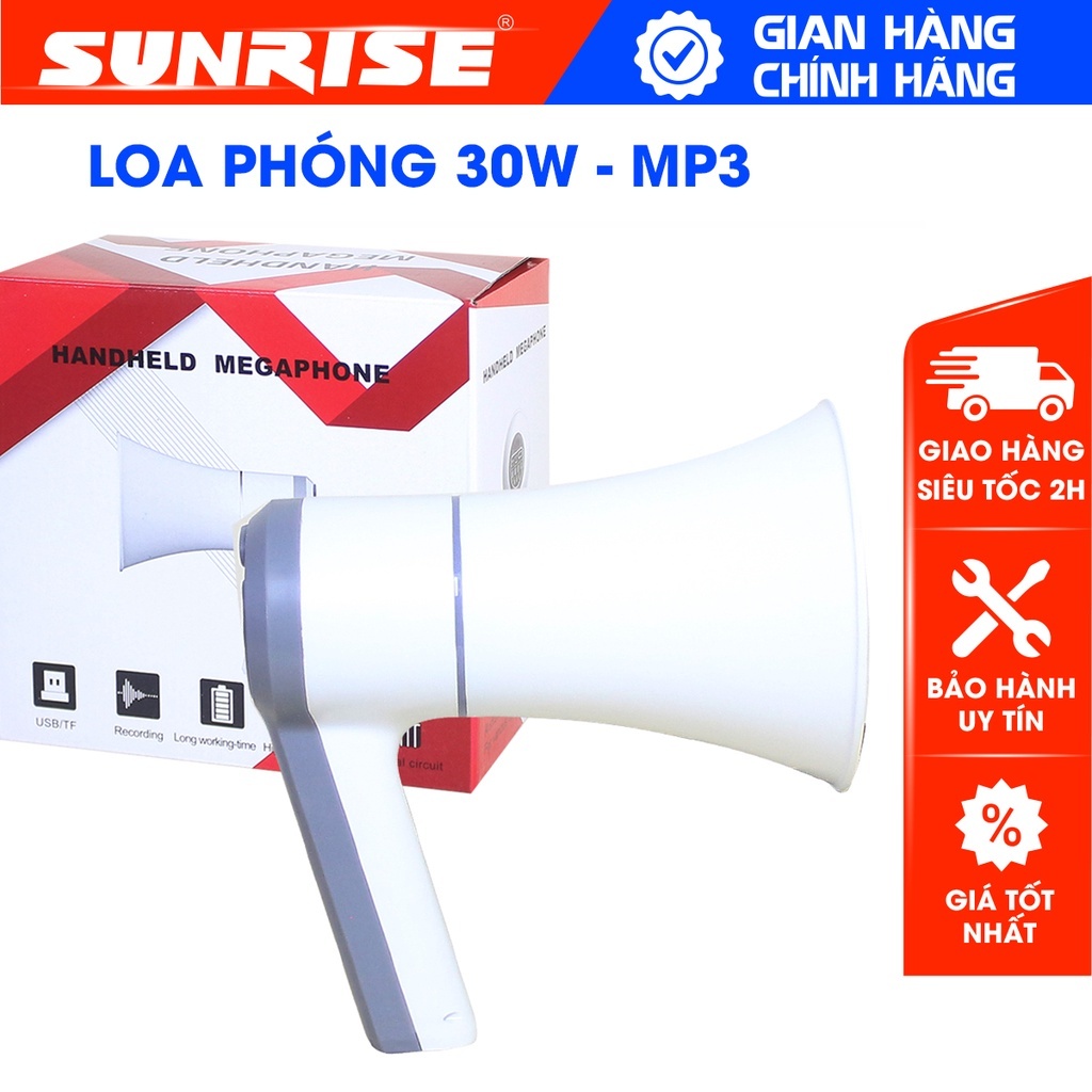 [HỎA TỐC]Loa cầm tay phóng thanh hàng chính hãng, rao hàng, hoạt náo viên ngoài trời Sunrise 118L có
