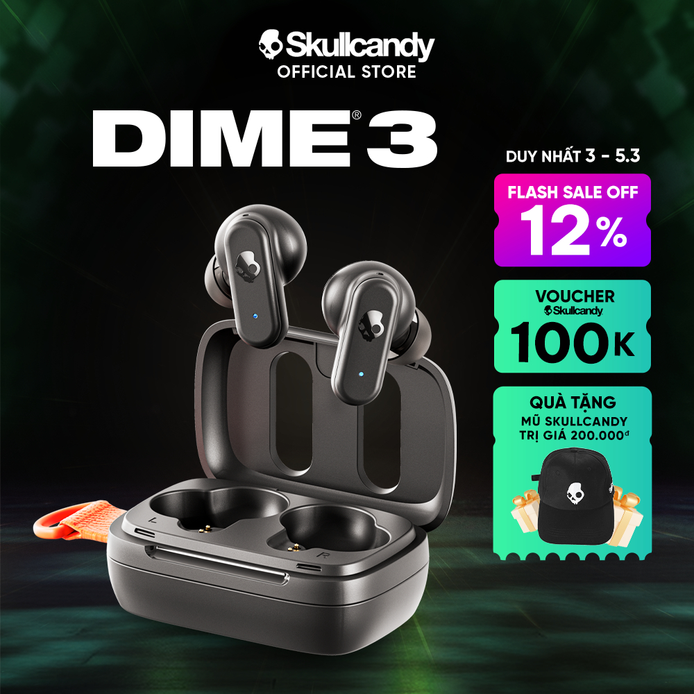 Tai nghe true wireless móc chìa khóa SKULLCANDY DIME 3 - BẢO HÀNH 1 NĂM
