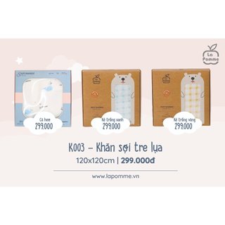 La pomme k003 khăn sữa sợi tre lụa la pomme phối màu ss2024