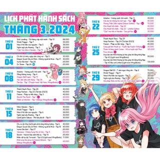Lịch phát hành sách nxb kim đồng tháng 3/2024 - nxb kim đồng