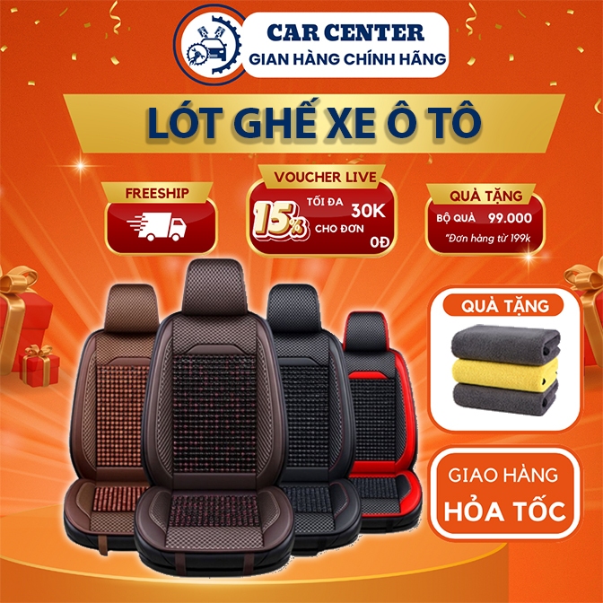 Áo ghế, Lót ghế, ghế ngồi ô tô Carcenter áo ghế xe ô tô hạt gỗ massage thoáng chống nóng giảm đau mỏi lưng cho tài xế