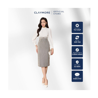 Đầm phối dạ kẻ mã CDB2W3F08942