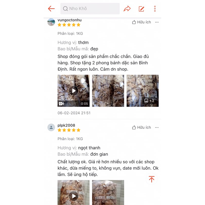 1KG DỪA SẤY GIÒN THANH HƯƠNG TAM QUAN - BÌNH ĐỊNH