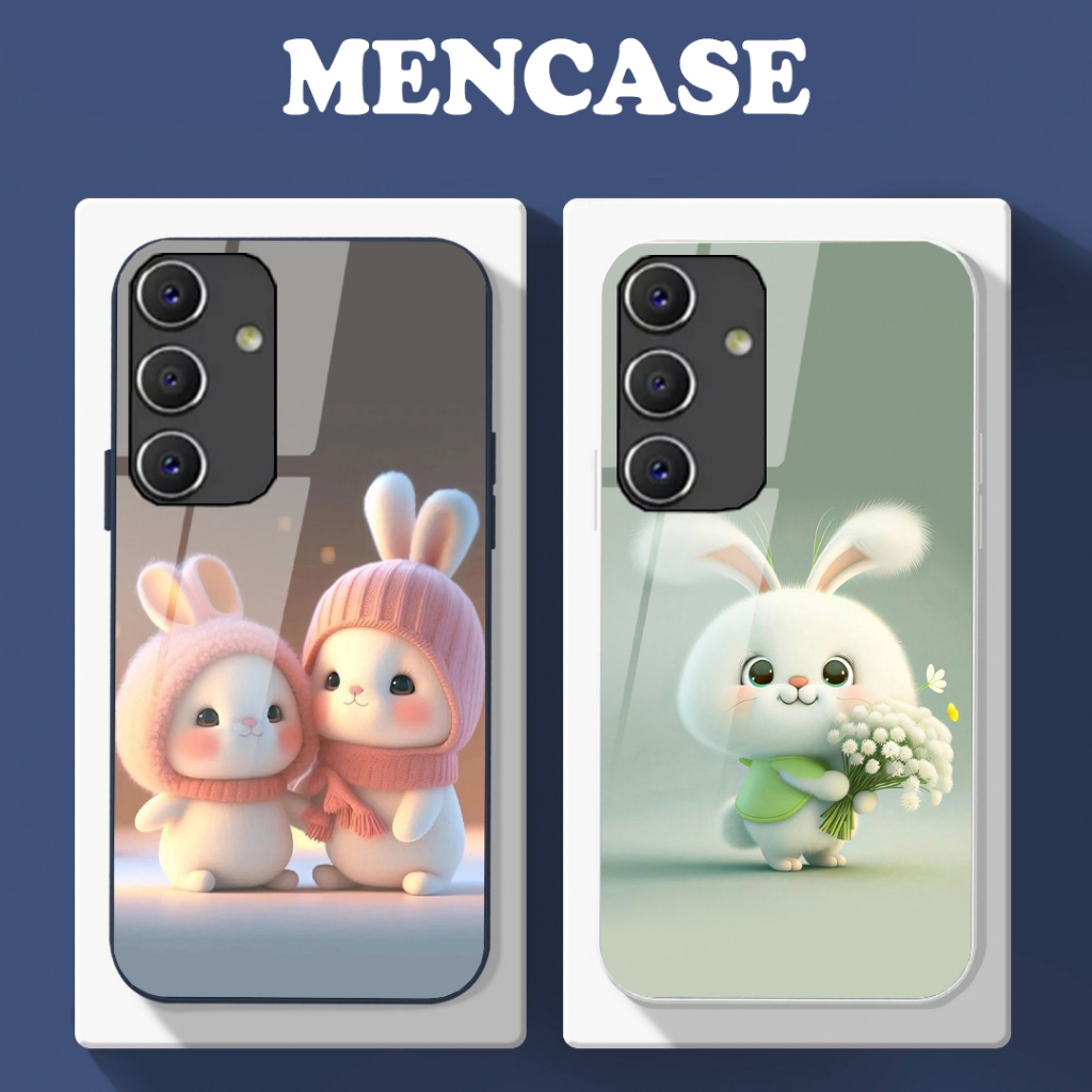 Ốp lưng SAMSUNG M14 5G, M35 5G, M55 5G mặt kính in hình gấu dễ thương