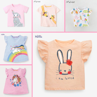 BST áo thun hè cotton bé gái Little Maven, Malwee nhiều họa tiết 2-7 tuổi - Little Maven Chính Hãng