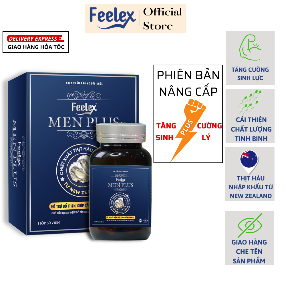 Viên uống tăng sinh lý Feelex Men Plus, tác dụng nhanh chóng an toàn - hộp 60 viên