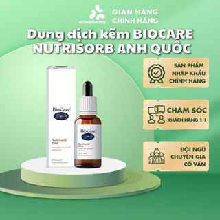 Olivepharma Chính Hãng - Kẽm giọt tăng cường đề kháng cho trẻ nhỏ từ 1 tháng đến 5 tuổi Biocare Nutrisorb Zinc