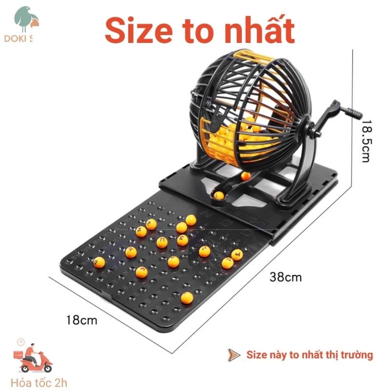 Bộ đồ chơi quay số Cờ Lô Tô cao cấp mới 2025 - Bộ trò chơi kêu Lô Tô 90 số bằng lồng cầu