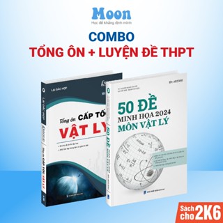 Combo sách bộ đề và tổng ôn cấp tốc Vật Lý luyện thi đánh giá năng lực ôn thi THPT QG Moonbook