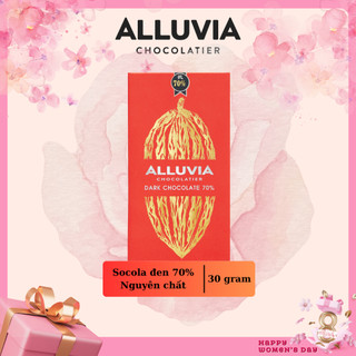 Socola đen nguyên chất Alluvia 70% cacao đắng vừa ít ngọt | Dark chocolate 70% less sugar 30gram