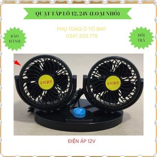 Quạt ô tô, Quạt đôi mini làm mát cabin lắp cho xe tải, xe con. Điện áp sử dụng 12, 24v, xoay 360 độ